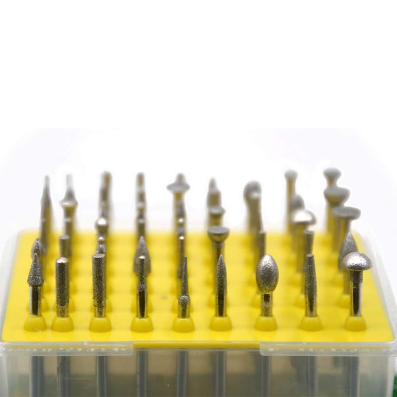 Oudtinz Oudtinx 50-Piece 1/8-Inch Shank Diamond Coated Rotary Burrs Set Fits Dremel Rotary Tools,Diamond Burr Set for Jewelry,Glass,Stone,Ceramic,ect.(Small Head Style) - Image 4